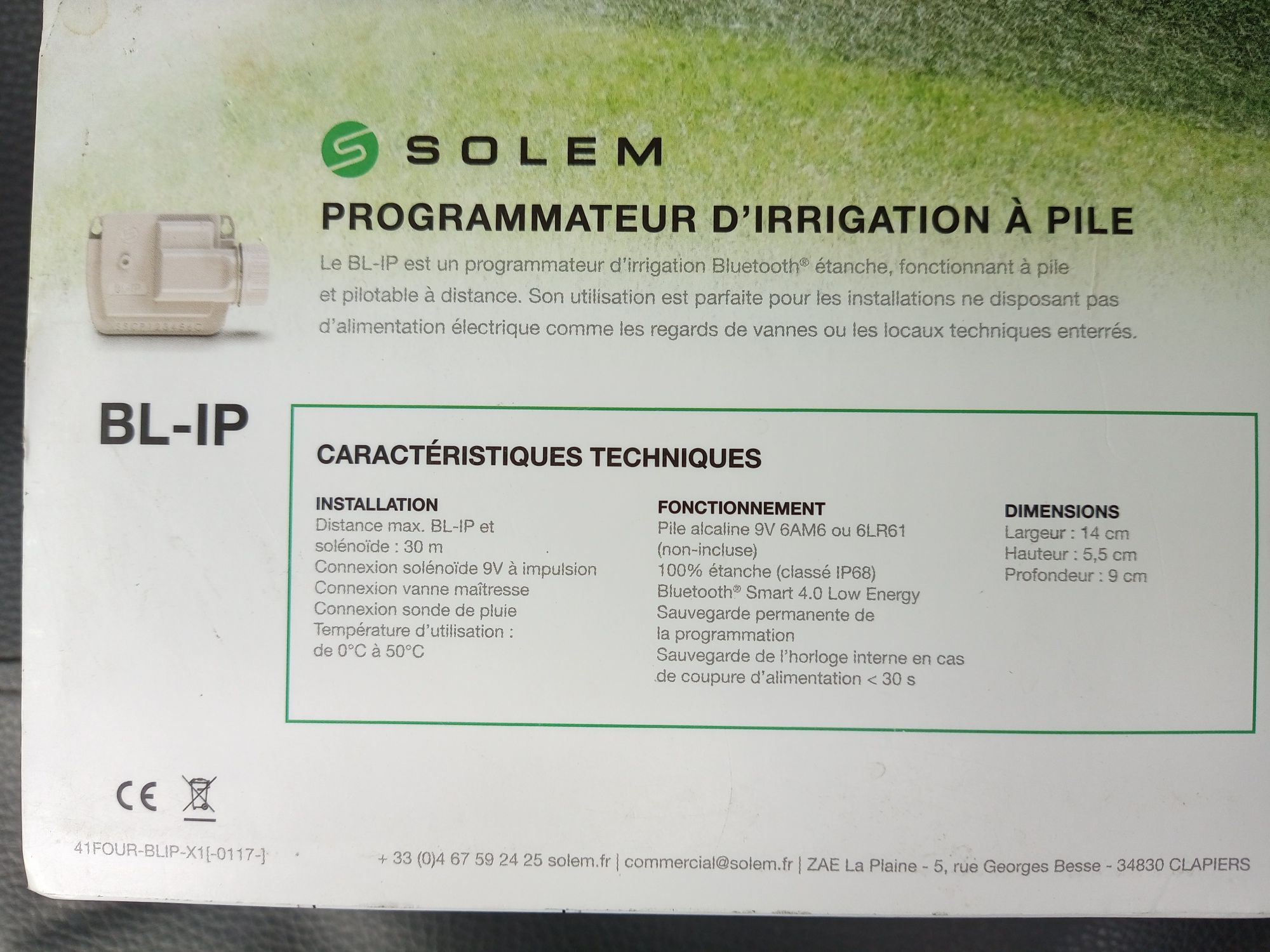 Programator 4 zone SOLEM BL IP 4 de 9V programabil prin Bluetooth