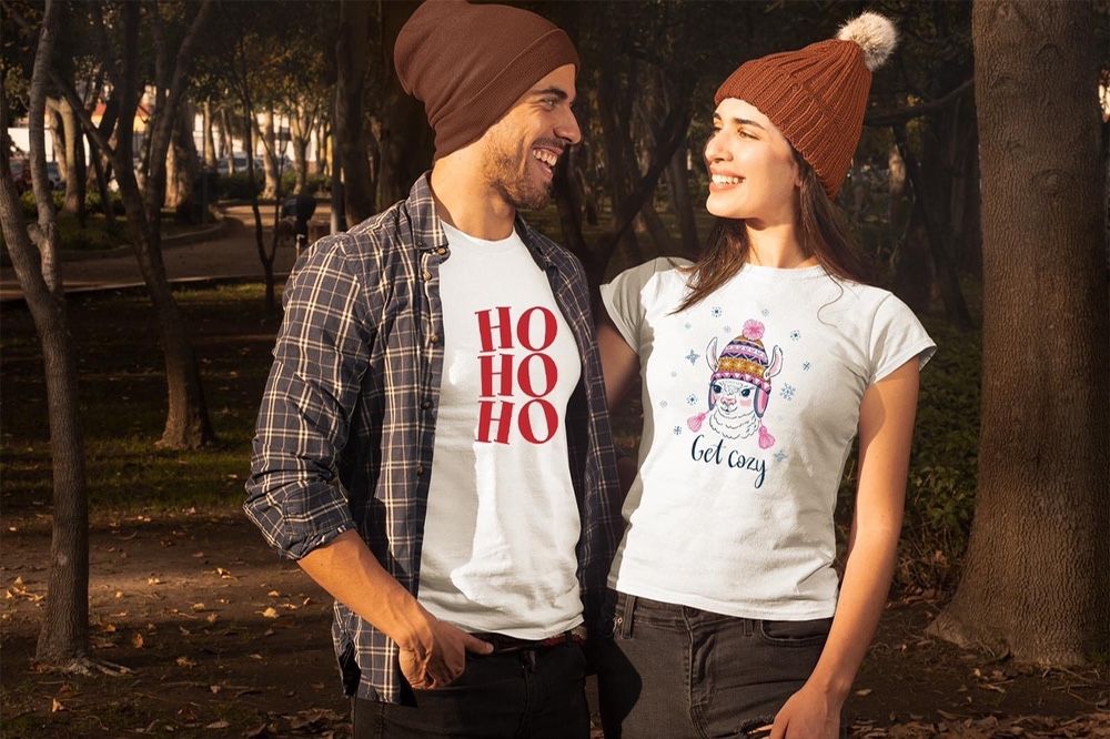 Tricou tricouri personalizat de Craciun tricouri cupluri