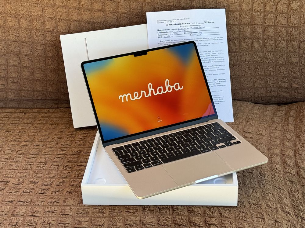 Starlight Apple MacBook Air 13.6 M2 2023\SSD256GB\OZU8GB\емкость 99%