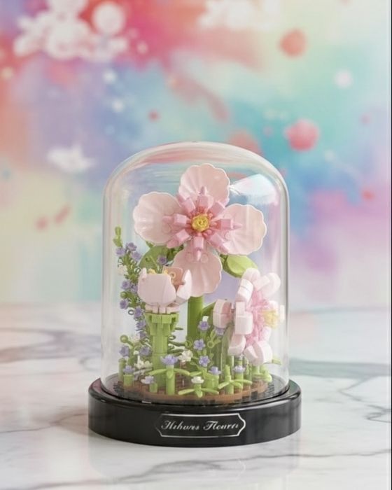 Пионы в колбе конструктор цветы