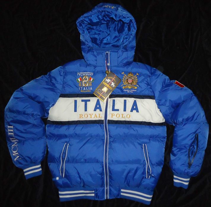 Geaca groasa barbateasca pufoaica gluga 5 buzunare Geographical Norway