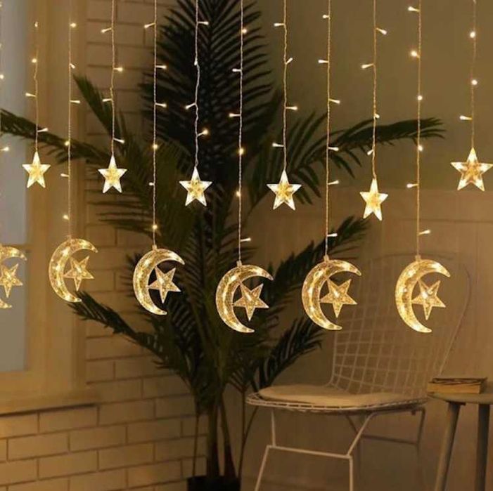 Ghirlanda Steluțe si Luna 3 metri lumină calda