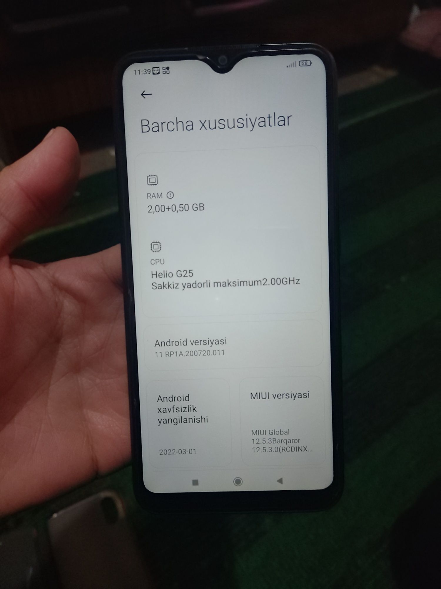 Redmi 9a bir oy ishlatilgan yangi Dakumen karobka