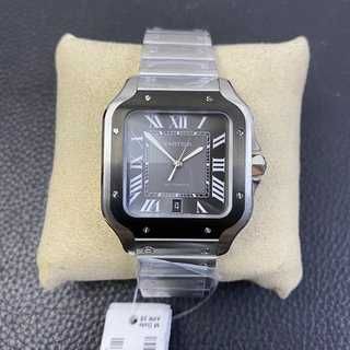 Vand ceas Cartier Santos Silver cu Negru