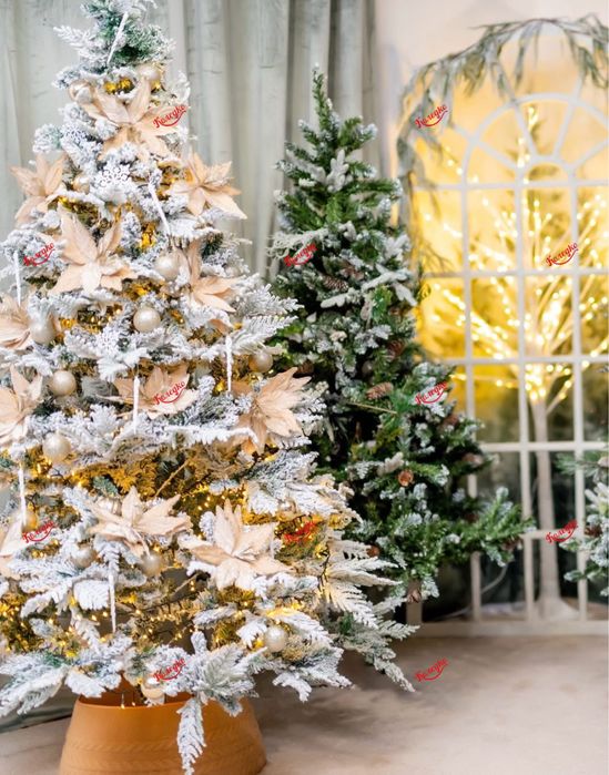 Коледни елхи елха с 3д клонки Заснежени 150см 180см 210см 240см