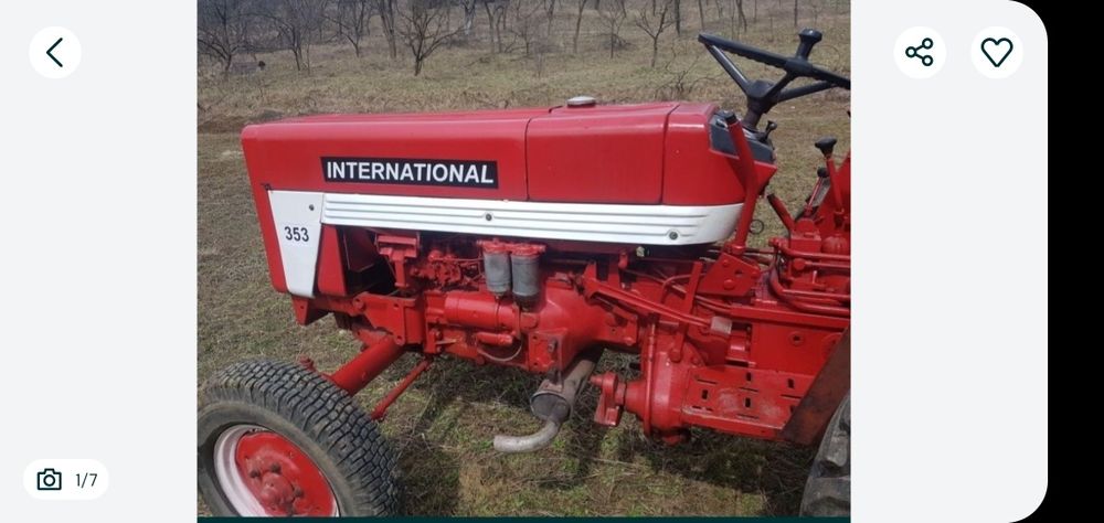 Vând Tractor IHC 353 impecabil
- motor în 3 pistoane
- cutie viteza 2