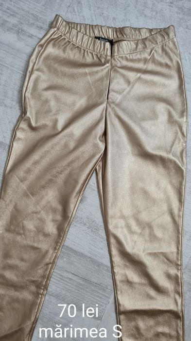 Pantaloni colanți aurii damă MĂRIMEA S
