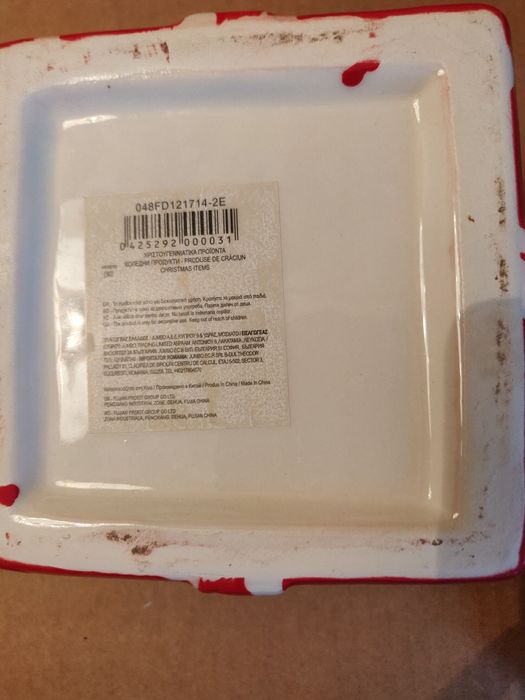 Cutie ceramică Crăciun cu fundita si reni