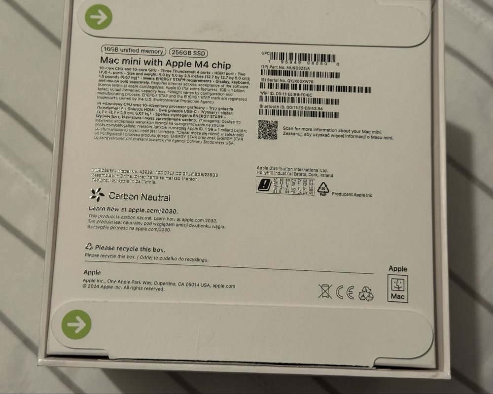 Mac mini М4 256gb 16bg ram