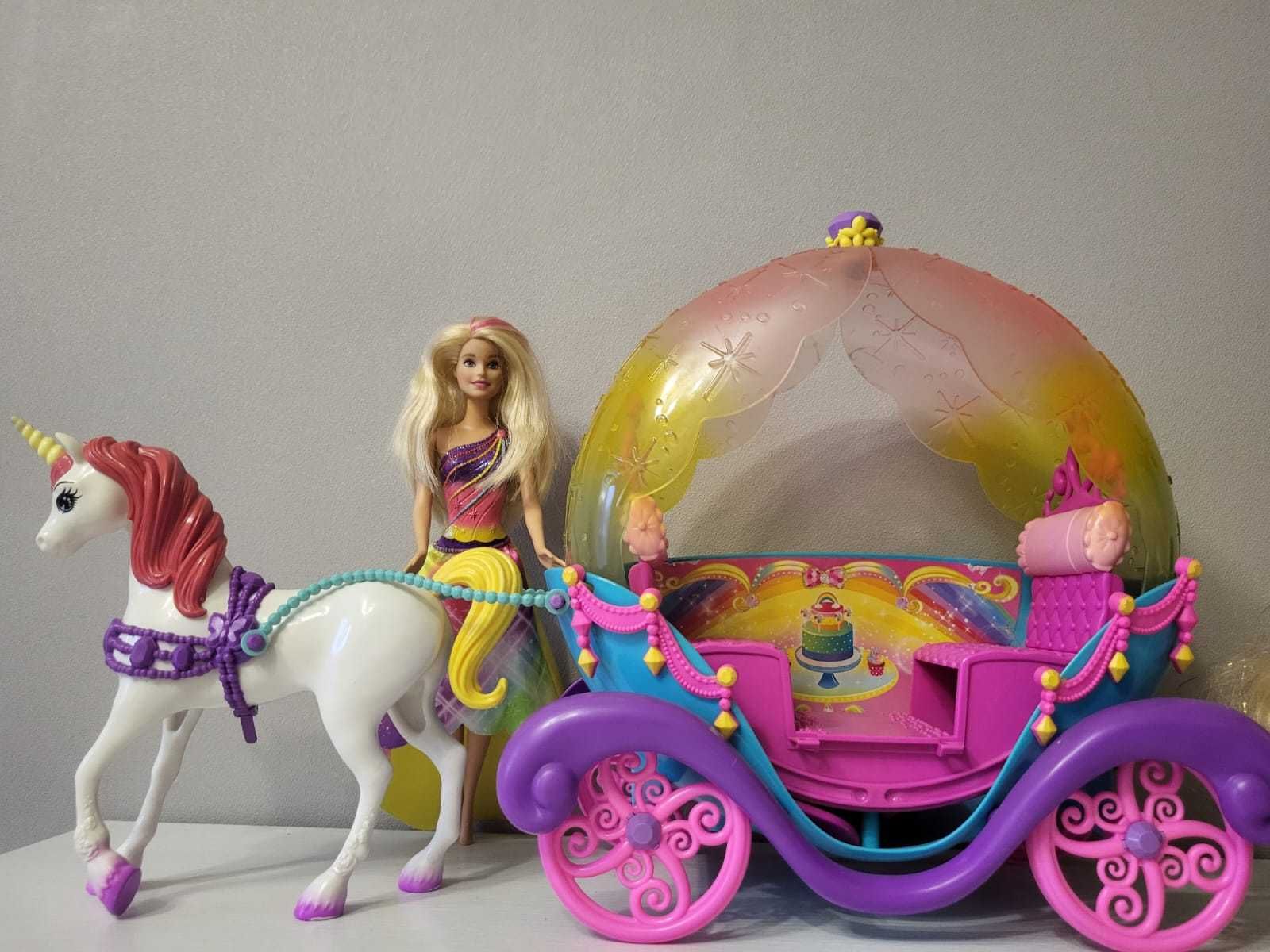 Сказочная кукла  Барби и большая Радужная карета