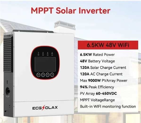 Invertor panouri fotovoltaice OFF/ON-grid 6.5 kW la 48V !! WIFI incorp