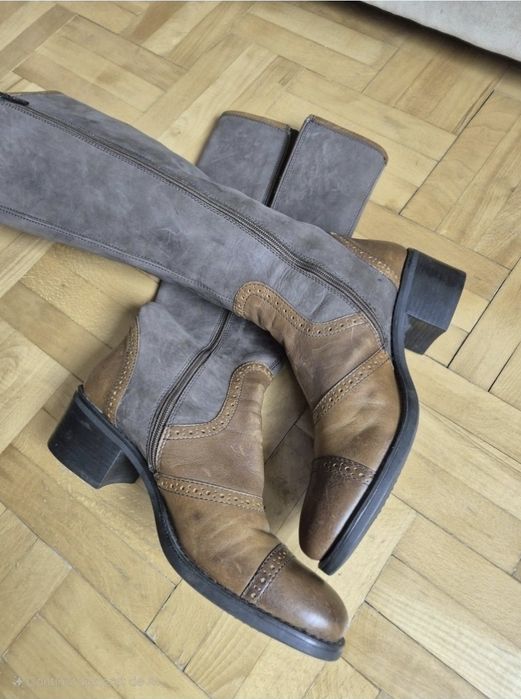 Cizme Geox, mărimea 40, din piele naturală, cu tehnologia Respira