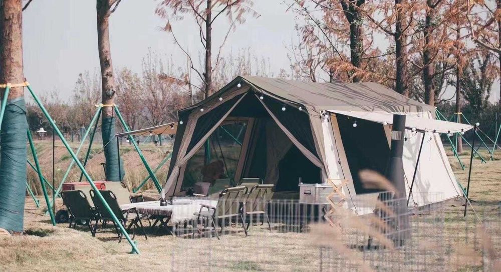 Cort glamping Eko CT16 Tunnel, suprafata 16mp, doua camere