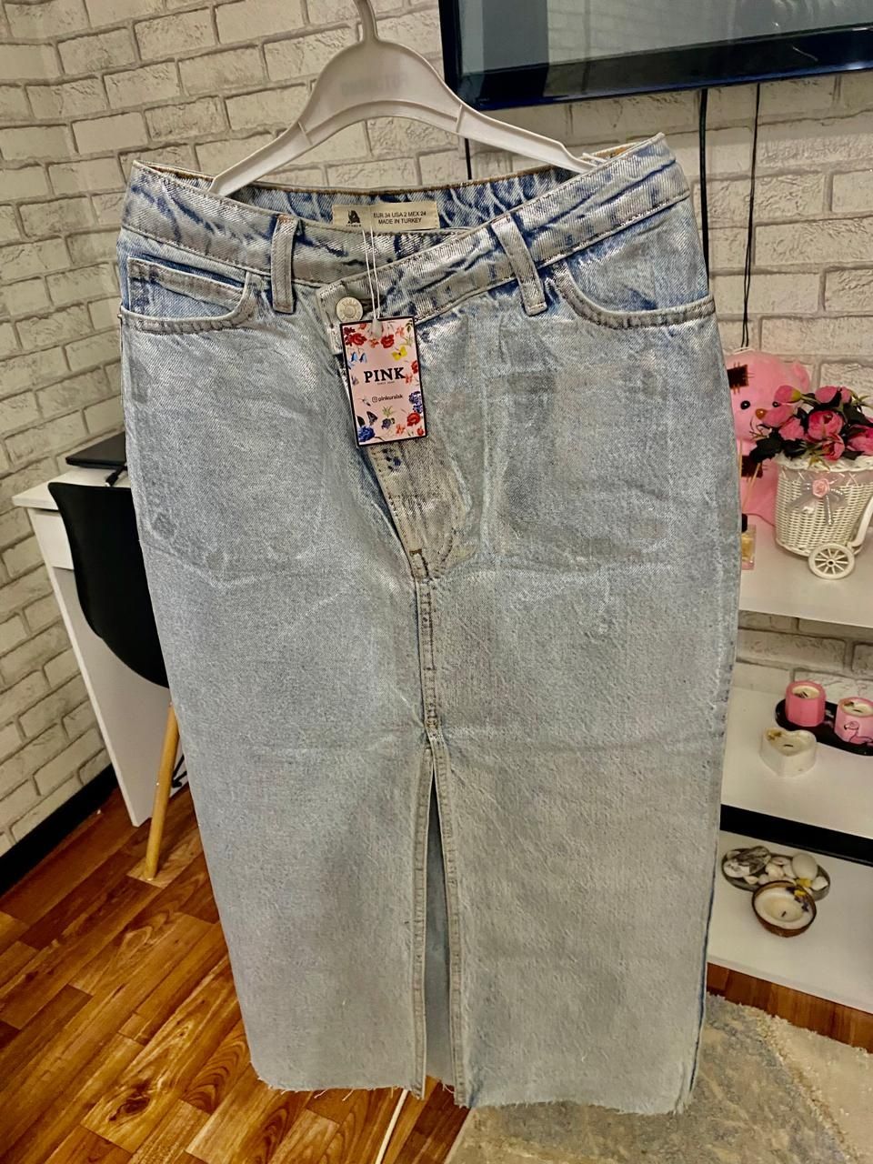 Трендовая юбка джинсовая