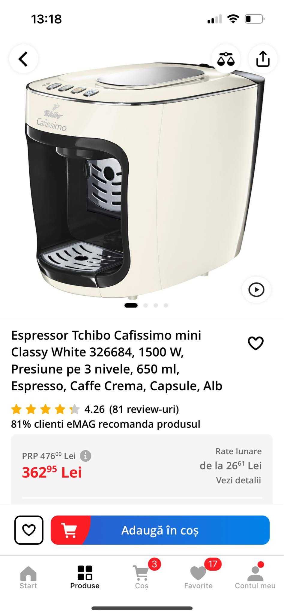 Espressor capsule TCHIBO Cafissimo Mini Classy SIGILAT