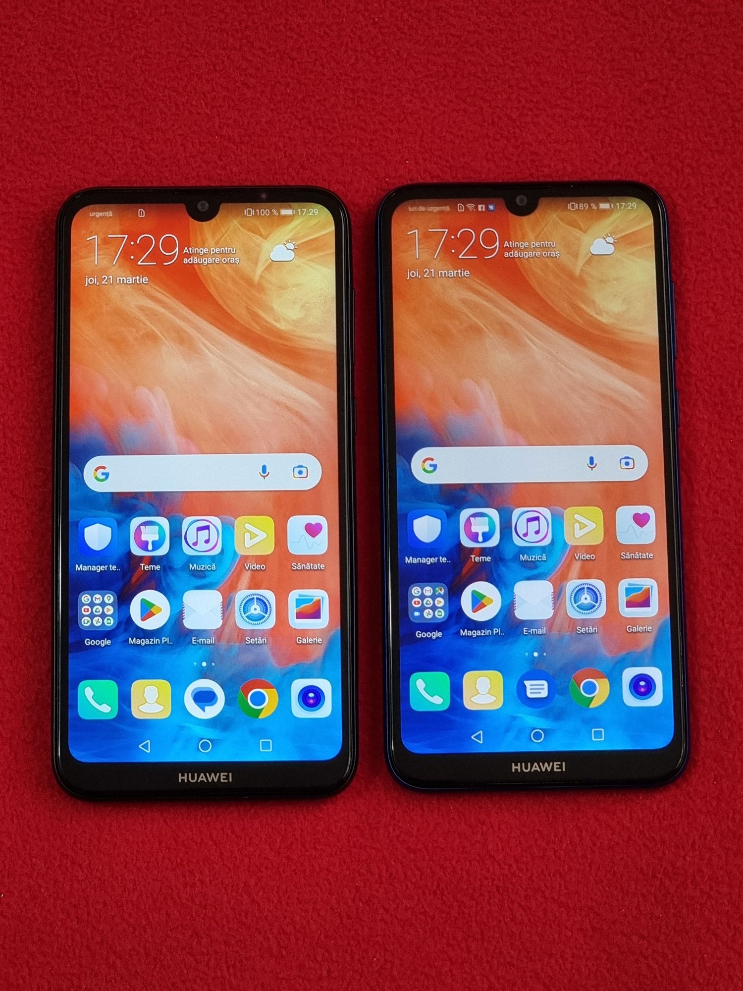 Huawei Y7 2019 Negru și Albastru 32Gb. Pret 400 bucata.