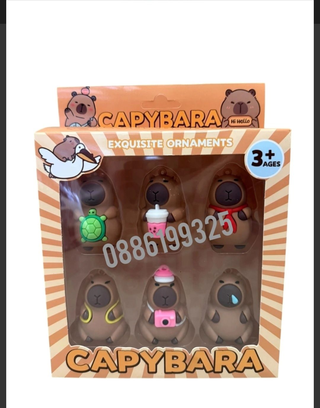 Комплект 6 броя Фигурки Капибара Capybara Голям комплект за игра