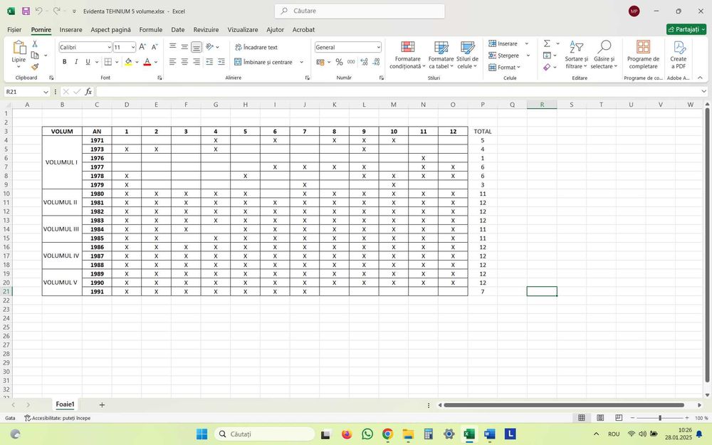 Colectia revistei Tehnium intre anii 1971-1991