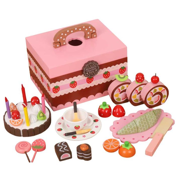 Игрален комплект - дървен сладкарски сет за рязане