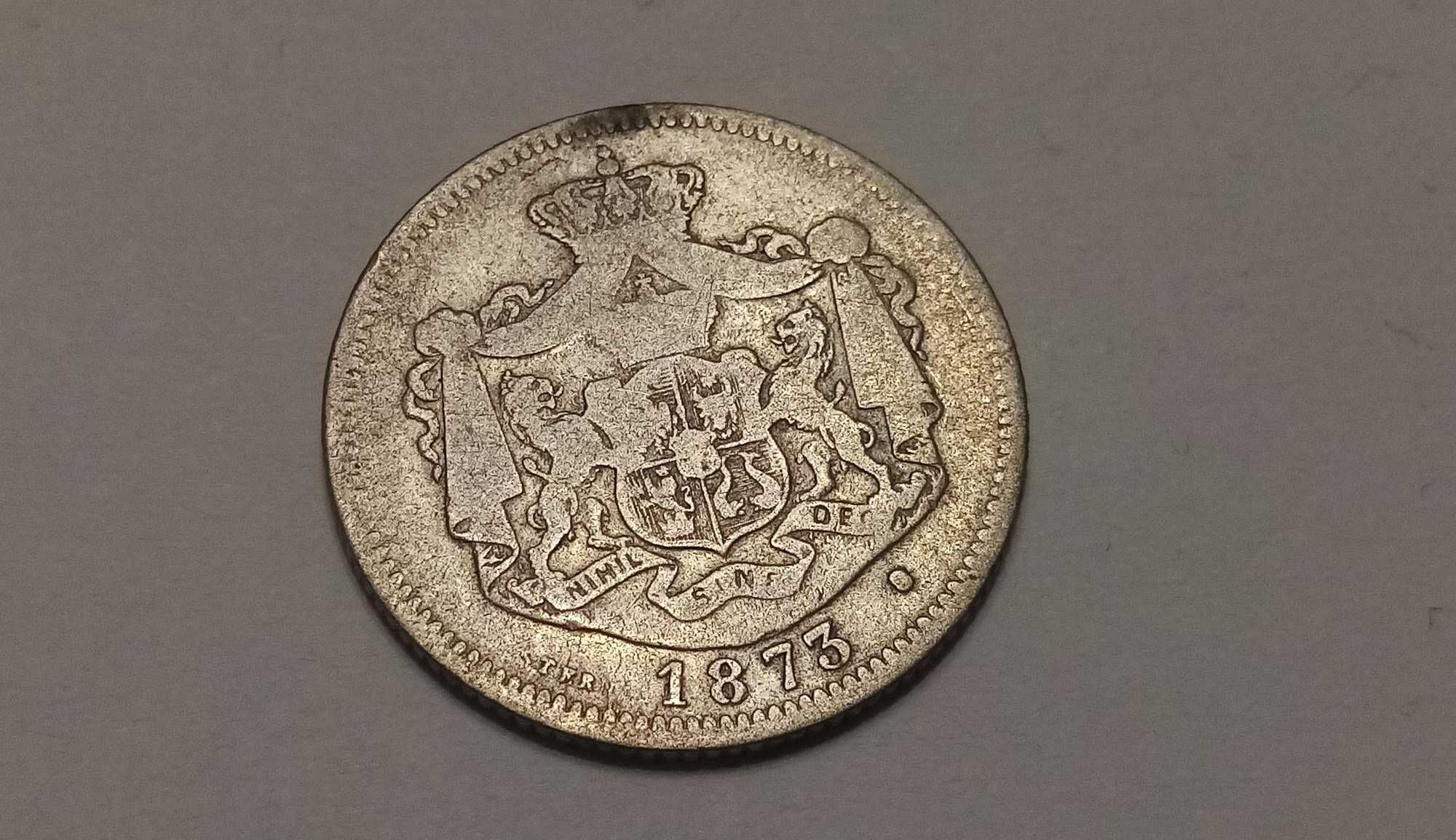 Moneda argint 1 leu 1873