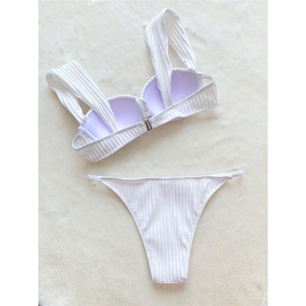 Costum baie C157 Alb cu Push Up stil Victoria Secret MODEL NOU