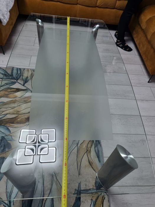 Masa de cafea cu blat din sticla securizata