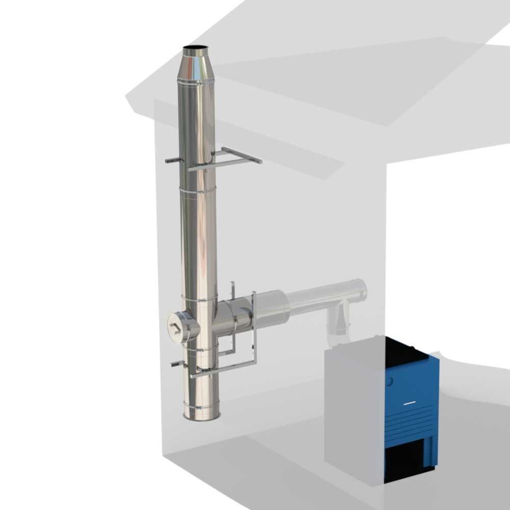 Sistem cos fum inox izolat, diam int 120 mm , ext 220 mm H=4M