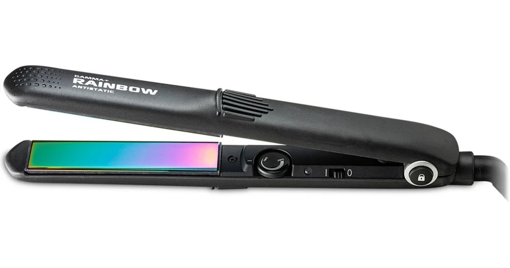 Преса за коса Gamma+ Rainbow Antistatic І Розово | Черно | Синьо