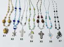 Coliere barbati handmade pandantive cruci scoici, multe modele, culori
