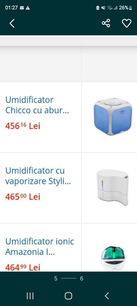 Umidificator chicco cu aburi