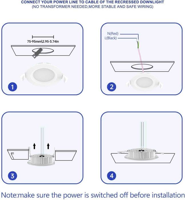Spot LED Incastrat 8W IP44 Lumina Calda 95mm