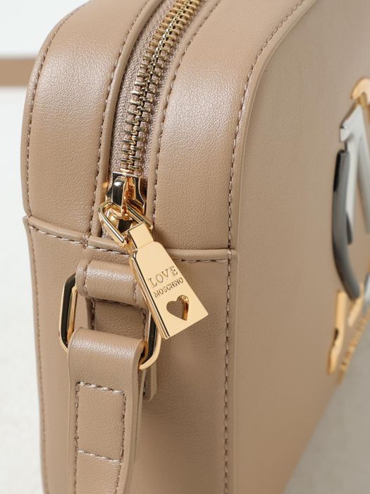 Чанта през рамо Love Moschino розово и крем намалена
