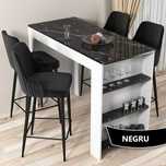 Set masă bar cu 4 scaune – Modella Talex, negru, stare foarte bună