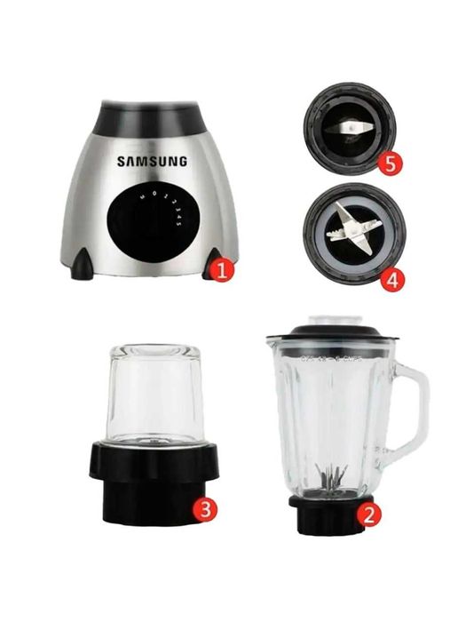 Стационарный блендер Samsung 1200Вт с кофемолкой и чашей 1.5 л bl1