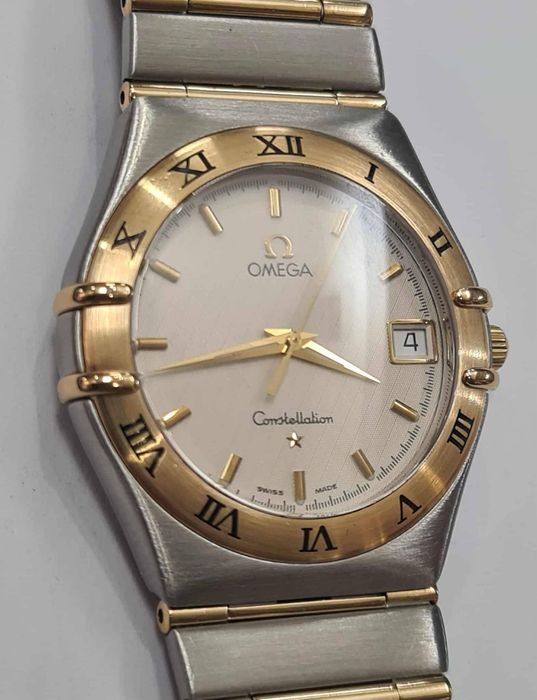Ceas Omega Constelation din aur galben 18k si otel, Cuart