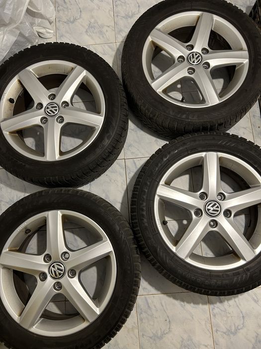 Jante 16 inch/VW Golf 5,6, 7, Caddy, Touran, Jetta + Cauciucuri Dunlop