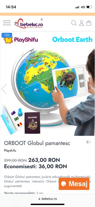 Orboot Globul pamantesc Jucărie educațională multipremiată