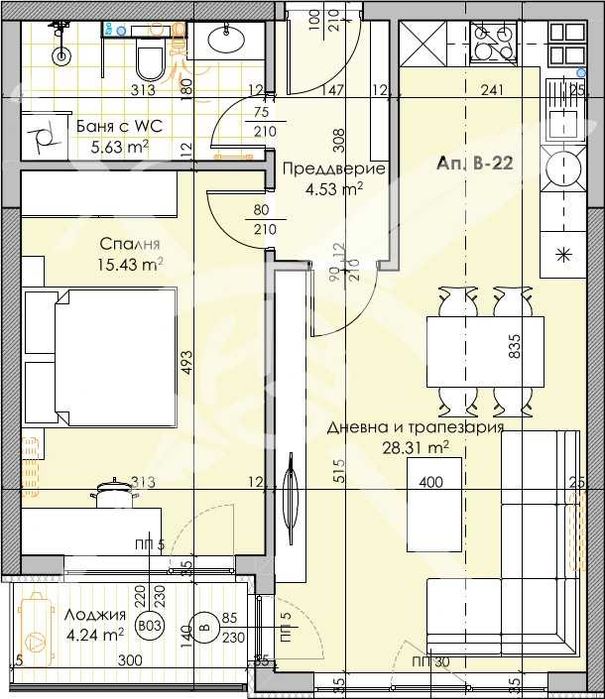 Двустаен апартамент в Кършияка 441 - 15675