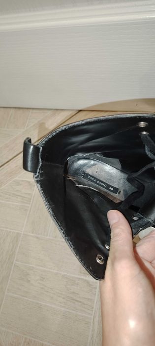 Боти Zara естествена кожа