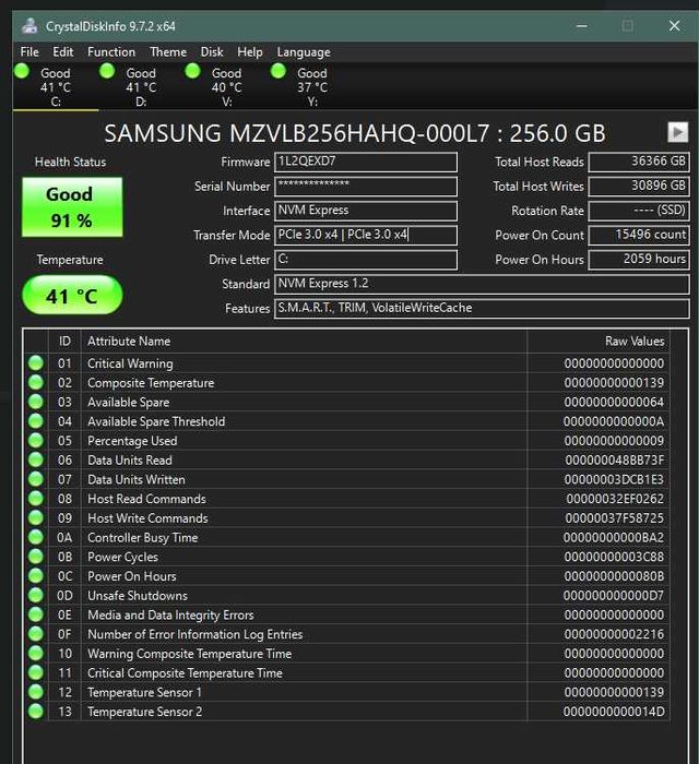SSD NVMe SAMSUNG 981 256GB  M.2 2280 PCIe M2