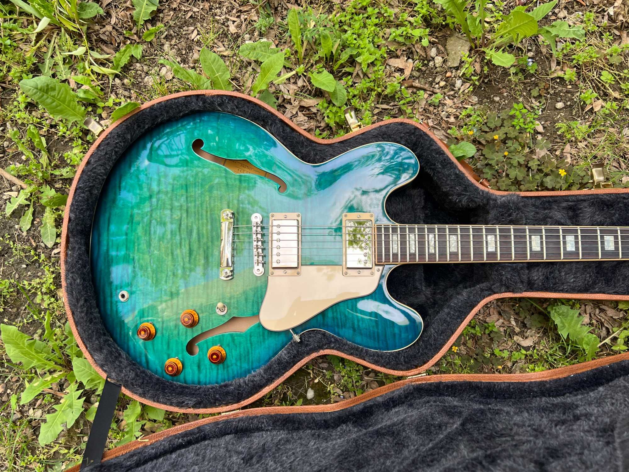 Chitara electrica Gibson Memphis ES-335 Figured Aquamarine 2018