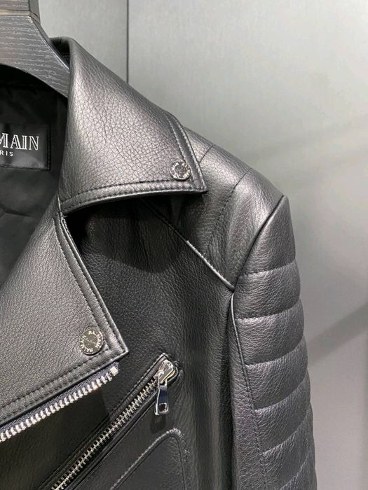 Geaca din piele naturala balmain