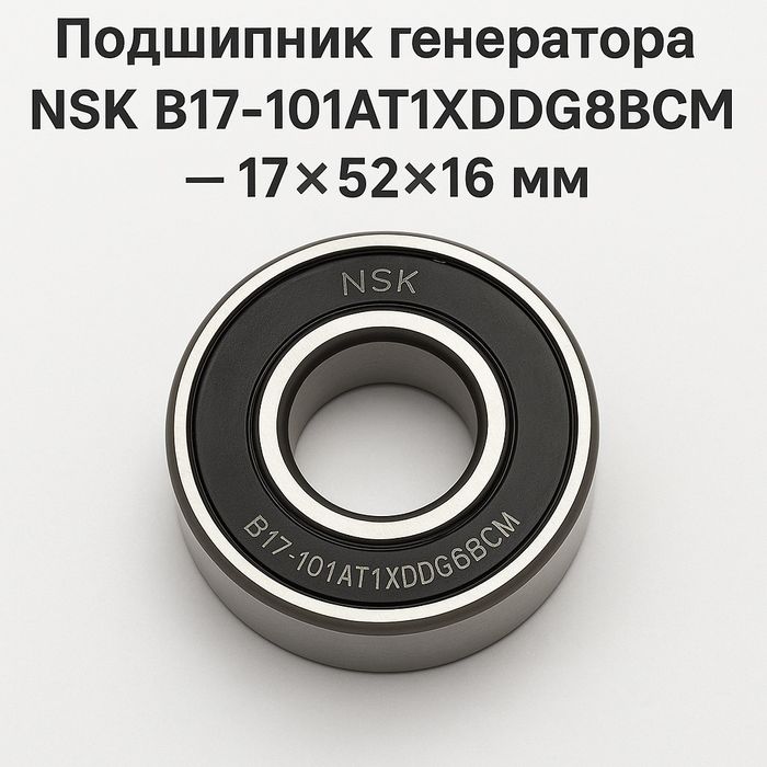 Подшипник генератора NSK. B17-101AT1XDDG8BCM. 17×52×16 мм