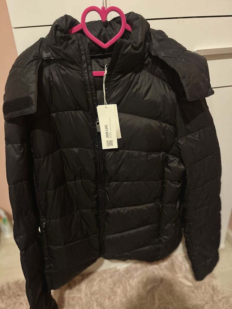 Ново яке гъши пух Oysho Ойшо Zara с качулка черно guess michael kors
