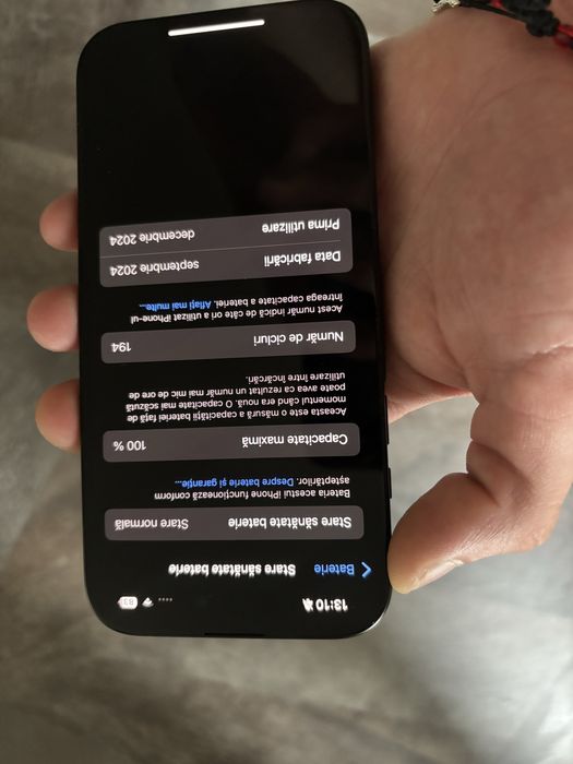 Vand Iphone 16 normal, 128 gb, 100% la sanate baterie