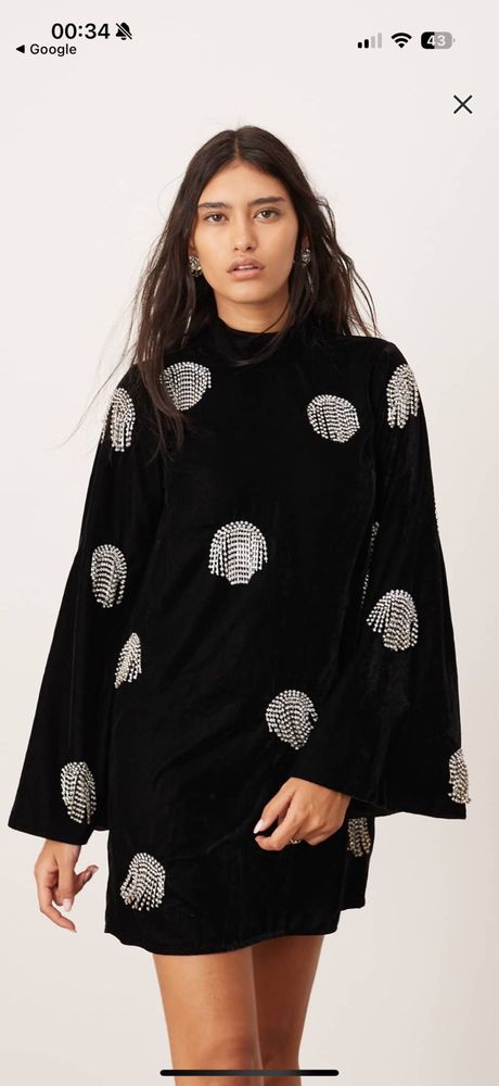 Rochie Asos Bijuterie colectia actuala / din catifea