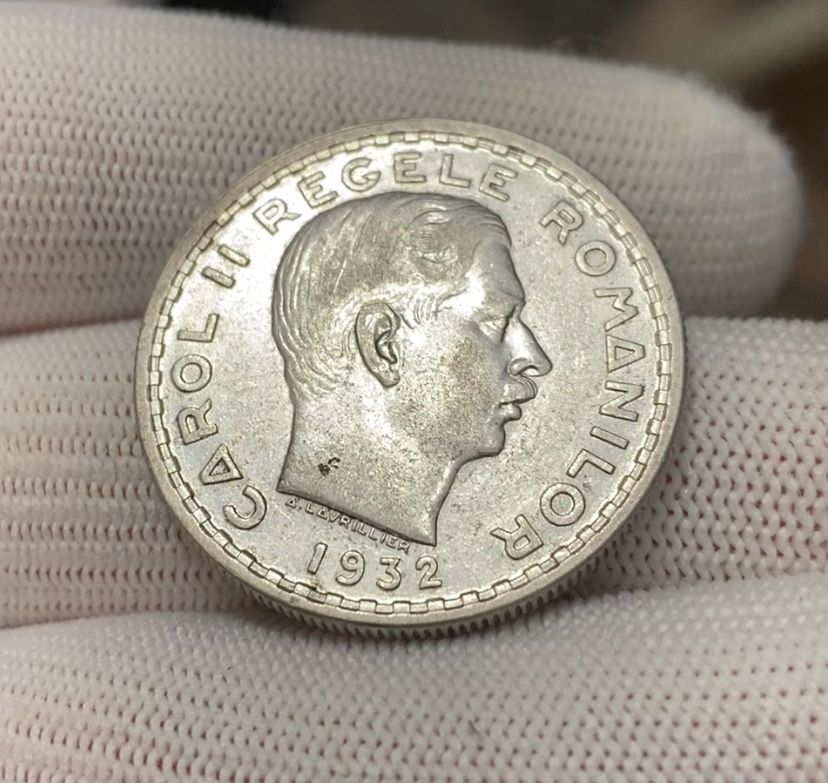 Moneda argint 100 lei 1932 Londra, detalii aunc