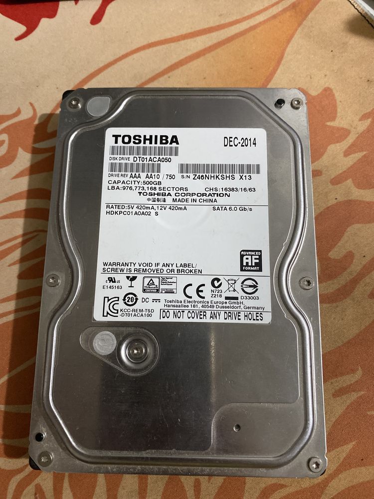 Hard Disk pc Toshiba 500 gb