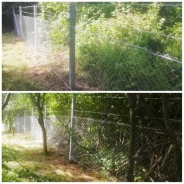 Gard din stalpi beton/metal cu plasa metalica