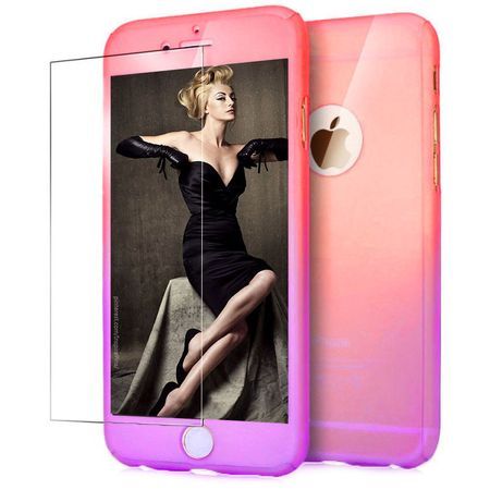 Husa telefon full Apple Iphone 6 Plus /6S Plus Red-Pink + folie